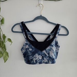 lululemon athletica Blue Tie-Dye Sports Bra with Cross Straps